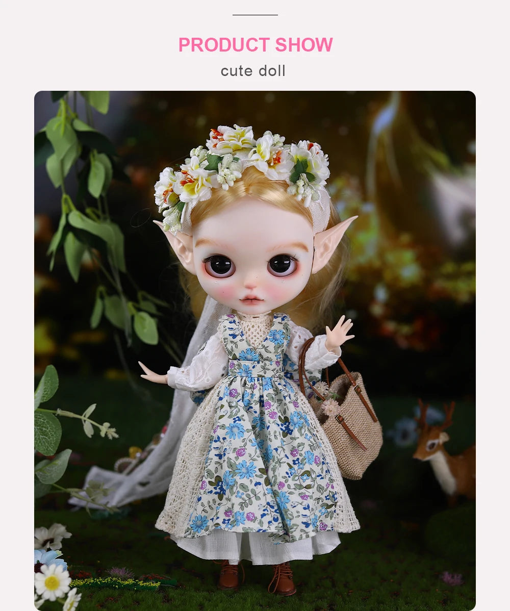 ICY DBS Blyth 1/6 Doll Hand Painted Set Forest Fairytale Frosted Face Doll SD BJD