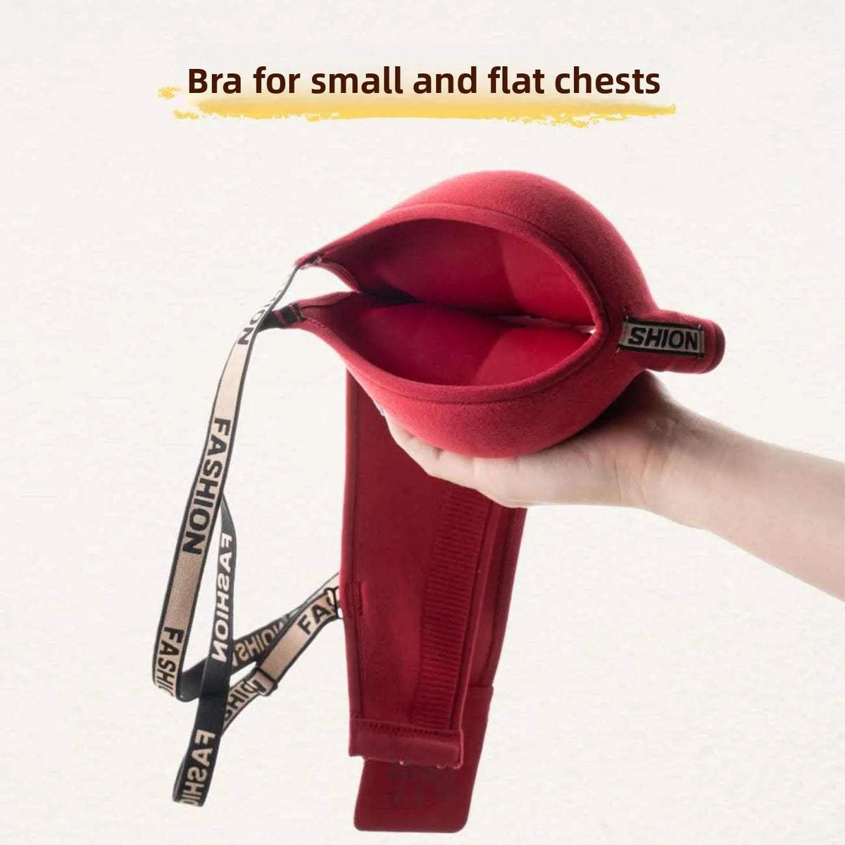 New Red Smooth Push Up Bra for Small Chest, Thickened Seamless Lift, Wireless T-Shirt Bra for A/B Cup