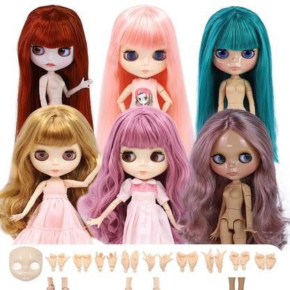 ICY DBS Blyth Doll Joint Body 30CM BJD Toy White Shiny Face and frosted Face with Extra Hands AB and Panel 1/6 DIY Fashion Doll