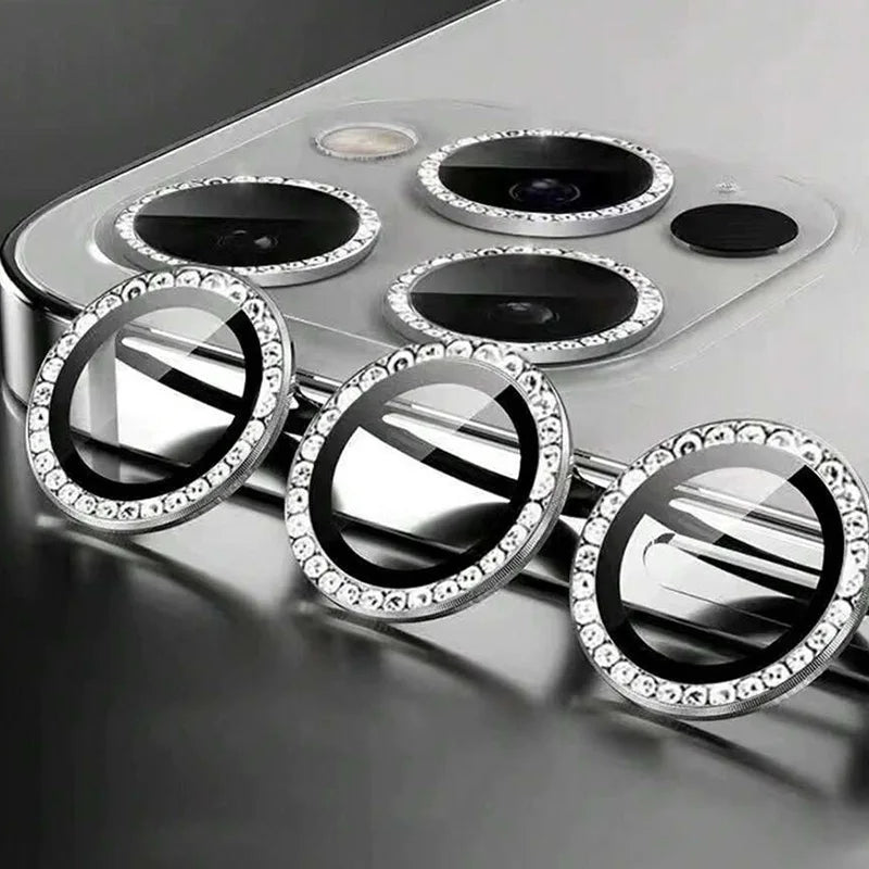 Bling Glitter Diamond Camera Lens Protector Case For iPhone 17 16 15 14 13 12 11 Pro Max Plus Sreen Protectors Film For iPhone17