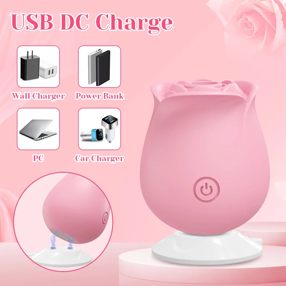 App-Controlled Rose Suction Massager