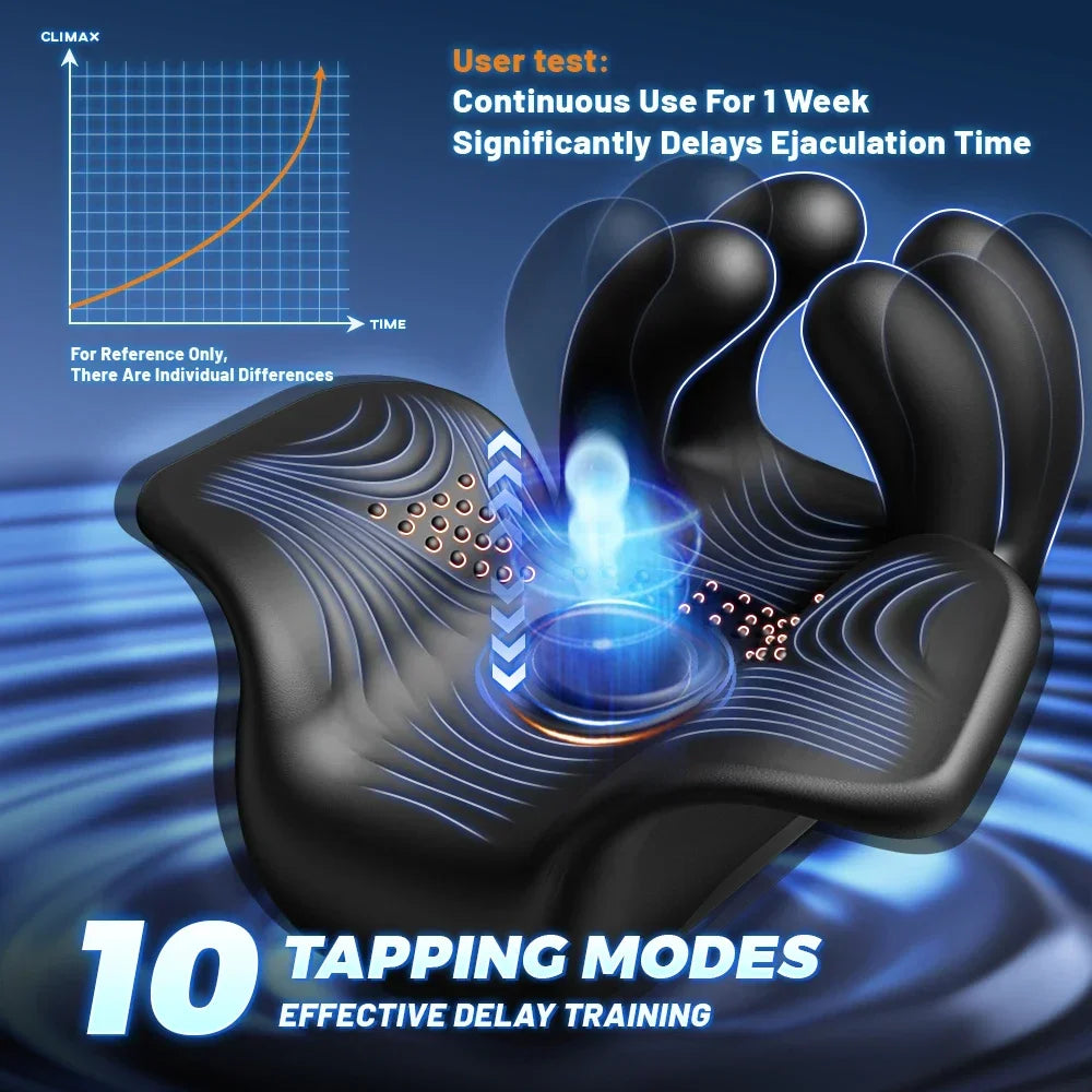 Vibrator For Men Tapping Flapping Glans Massager Sex Machine Penis Delay Trainer Automatic Male Masturbator Sex Toys for Adult