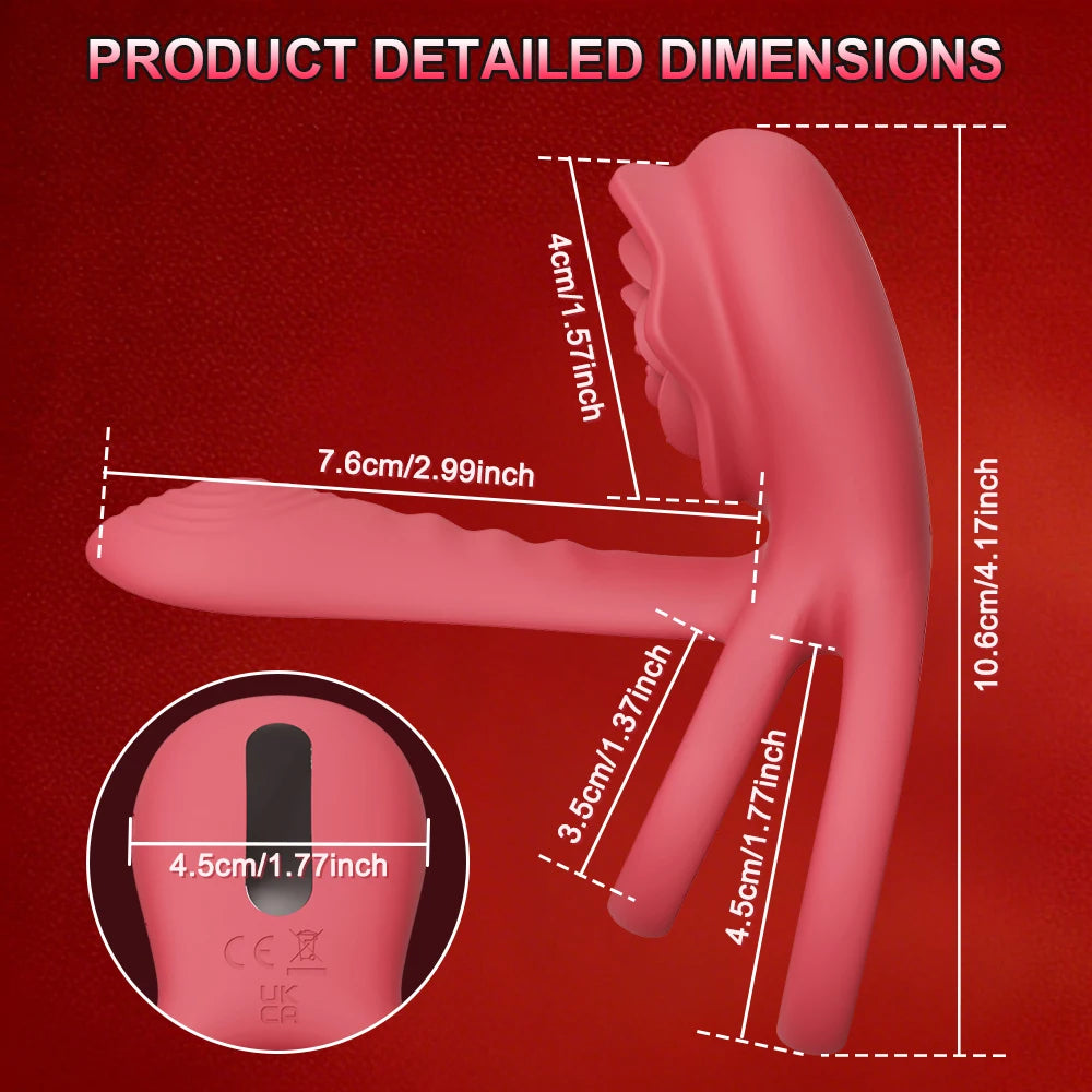 Vibrator for Couples, Vibrating Cock Ring with Testicles Clitoral Stimulator Remote Control Men's Penis Vibrators Adult Sex Toys
