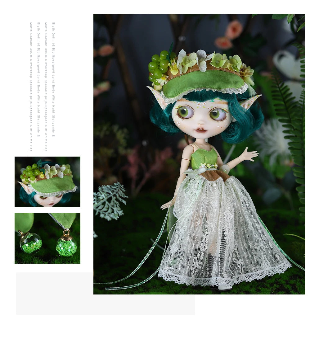 ICY DBS Blyth 1/6 Doll Elf Ear Hand-painted Set Doll Long Eyelash Sleep Doll White Skin Set Gift Toy SD