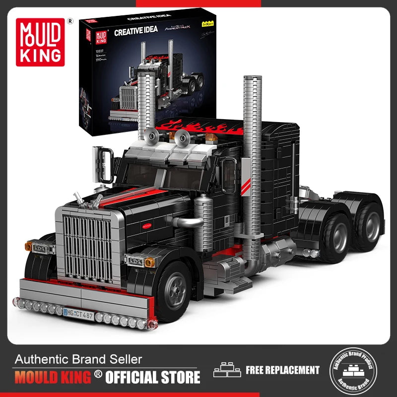 Mould King 10037 Technik American Truck Construction Kit - 1797 Pieces Truck Model Clamping Blocks for Adults