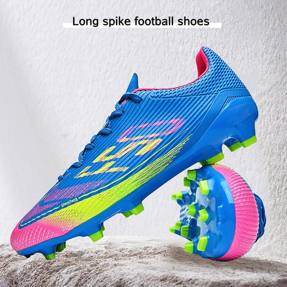 Durable Youth Football Boots PU Woven Upper TPU AG FG Studs Breathable Anti-Slip Wear-Resistant Sports Footwear