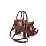 Women's Rhino-Shaped Faux Leather Shoulder Bag – All-Season Novelty Handbag, 5 Colors