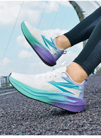 Men's Running Shoes Jogging Cushioning Mesh Outdoor Couple Trainer Race Breathable Sneakers Non-Slip Carbon Board Off-road Shoes