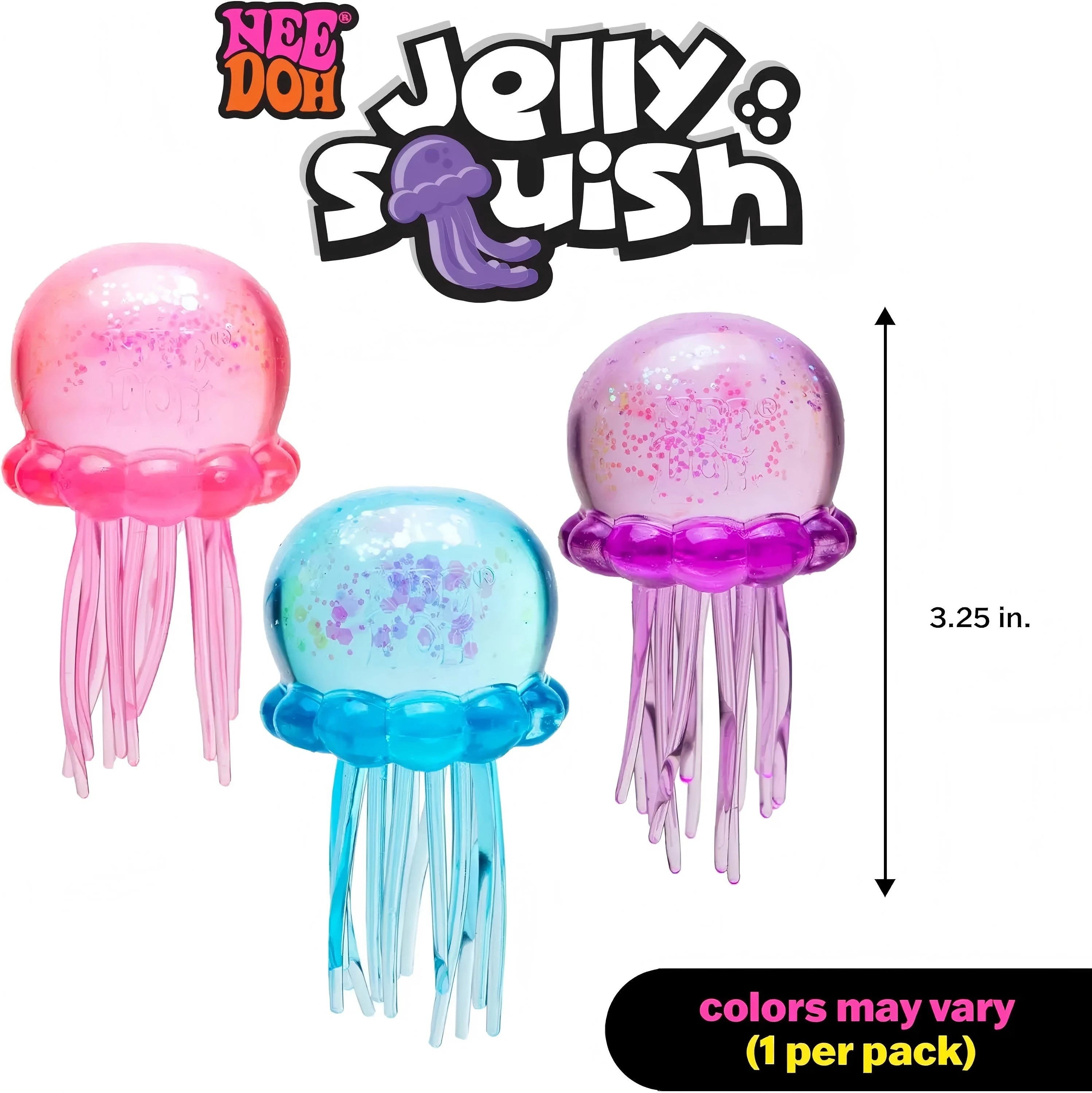 Trending Nee Doh Jellyfish & Cube Squish Toy, Soft Jelly Squeeze Stress Relief Fidget Toy, Sensory NeeDoh for Kids & Adults