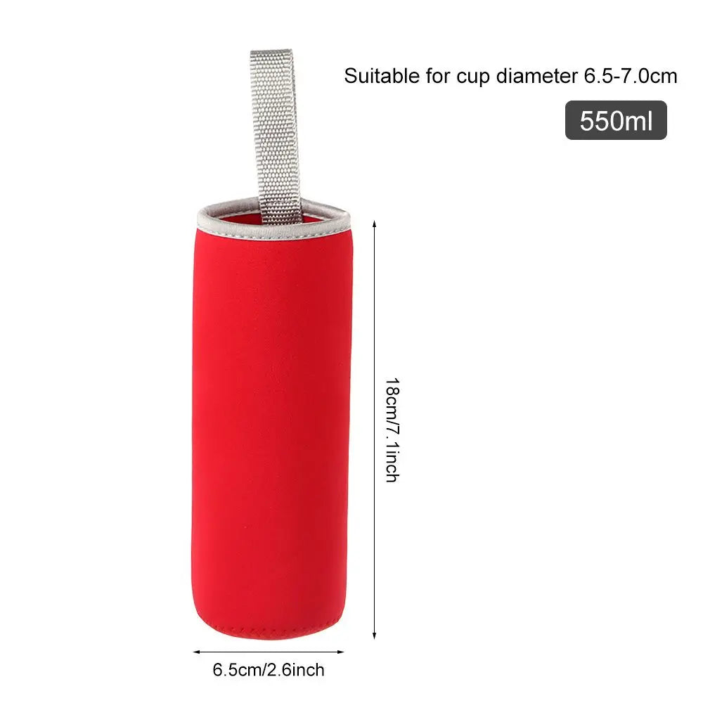 500ml Portable Neoprene Vacuum Cup Sleeve Water Bottle Cover Insulator Sleeve Bag Glass Bottle Case Pouch Sport Accessories