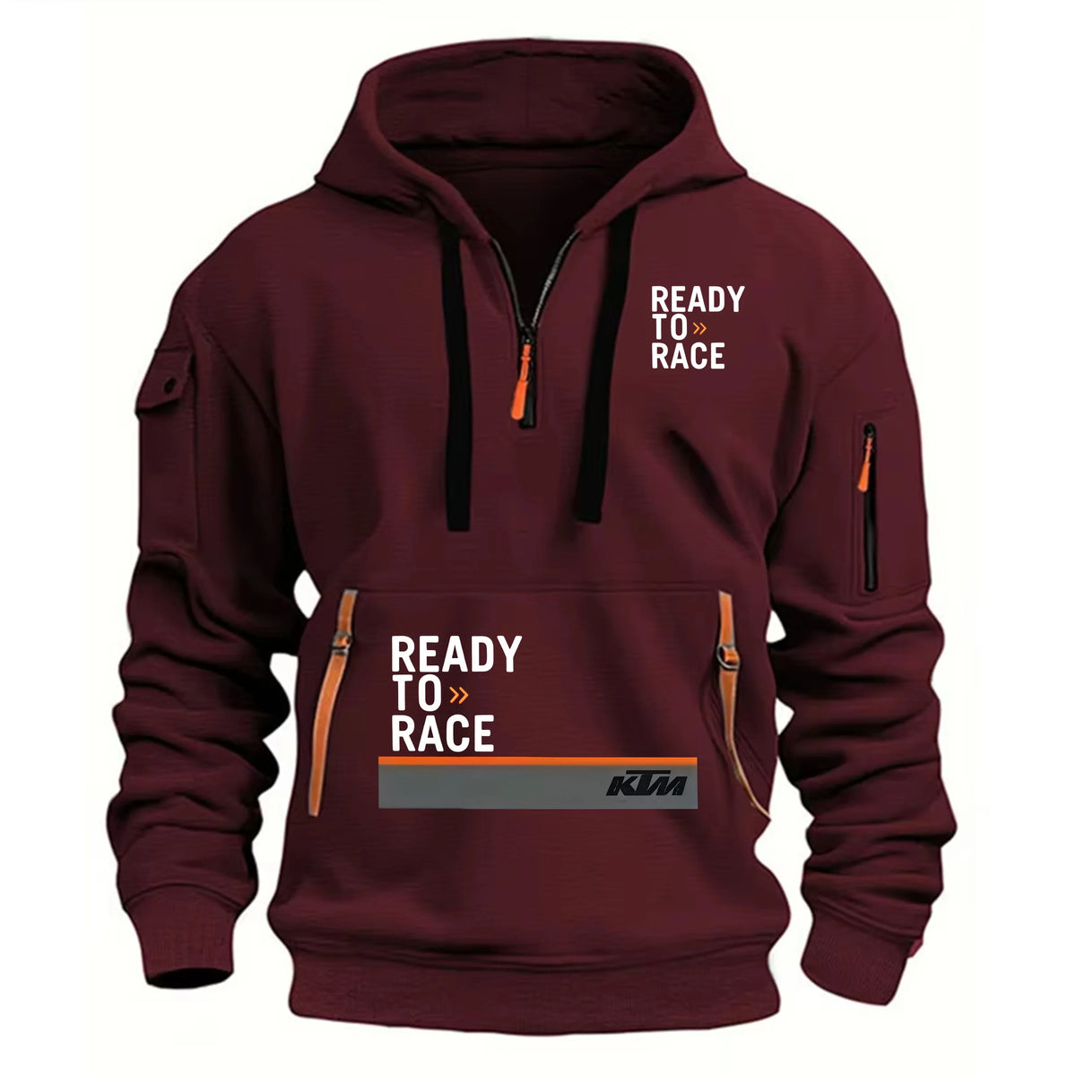 Men's Ready To Race Motorcycle Racing Hoodie KTM Style Motocross Hooded Sweatshirt Casual Streetwear Sports Pullover Jacket