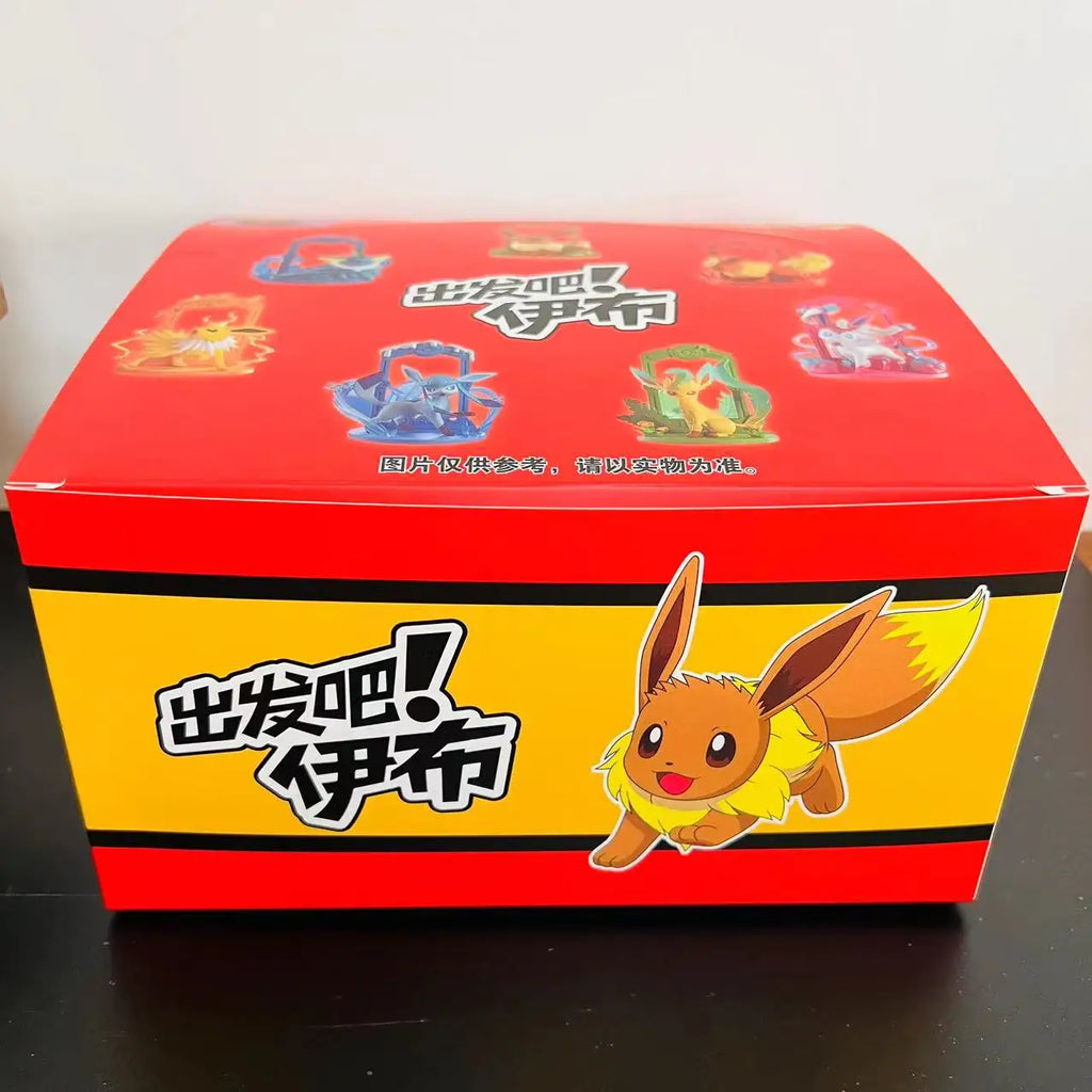 9pcs/Set Pokemon Eeveelution Figure Set Eevee Sylveon Espeon Glaceon Leafeon Box Anime Figure Toy Children's Birthday Gift