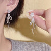 Y2K Zircon Star Bow Drop Earrings for Women Elegant Crystal Sparkling Star Tassel Stud Earring 2025 New Earrings Egirl Jewelry