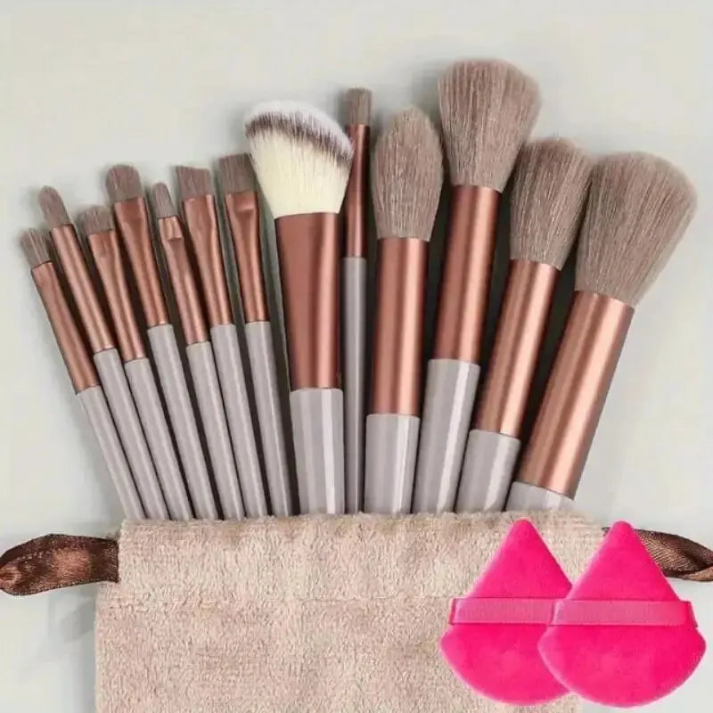 Professional Makeup Brush Set with Sponge & Storage Options