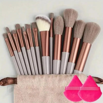Professional Makeup Brush Set with Sponge & Storage Options