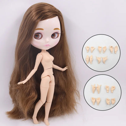 ICY DBS Blyth Doll Carved Lips Face White Skin Joint Body 1/6 BJD Special Price OB24 Toy Gift