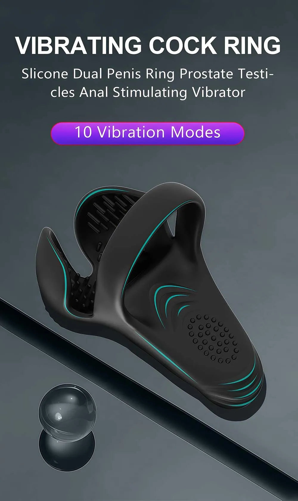 Vibrating Cock Ring for Men Sex Toys Remote Control Delay Ejaculation Testicle Massager Ejaculation Scrotum Stimulator Sex Toys