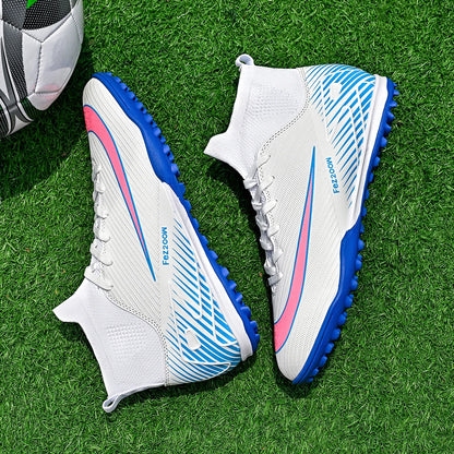 Shock-absorb TF Football Boots Soft Thick PU Textile Rubber Outsole Anti-slip Relieve Long-time Training Foot Fatigue