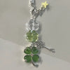 Y2K Lucky Four Leaves Clover Heart Key Ring Green Leaf Star Key Chain Cases for Phone Camera Korean Cute Beaded Couple Keychain