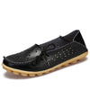 Women's Leather Ballet Flats — Hollow Slip-On Ballerina Shoes