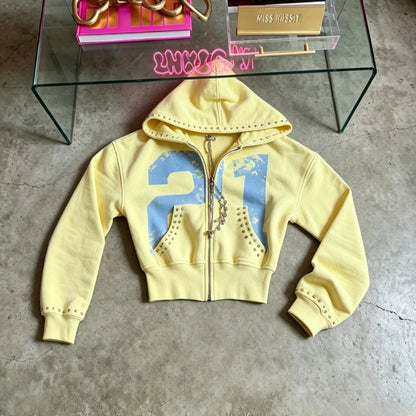 Women's Yellow Mellow Hoodie & Shorts Set