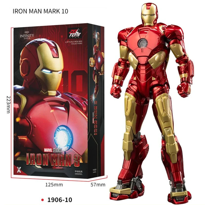 ZD Toys Iron Man Series Joint Movable MK1 MK2 MK3 MK4 MK5 MK6 MK7 MK42 MK43 MK50 Movie Action Figure 7 Inches Mark Dolls