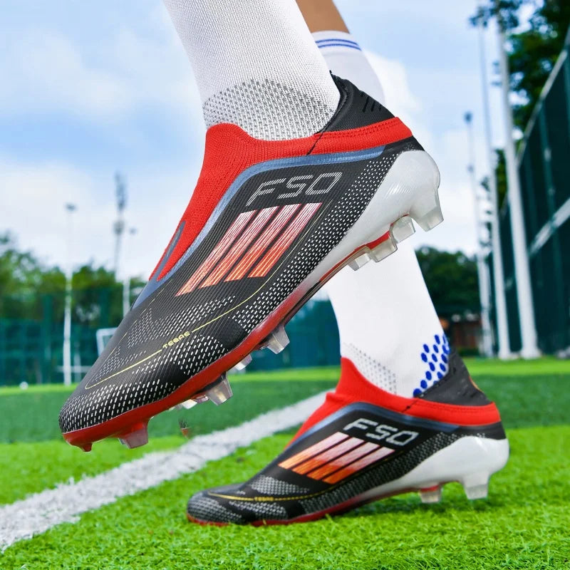 New Men Soccer Shoes Match Football Boots Training Outdoor Cleats Breathable Sport Boys Adult Long Spikes Non Slip Comfortable