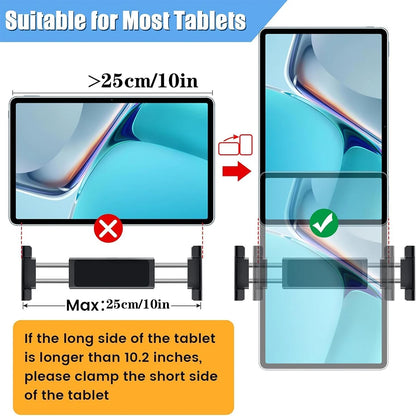 Car Tablet Holder, Headrest Tablet Mount Headrest Stand Cradle Compatible With Devices For IPad Air Mini, Other 4.7-12.9" Cell