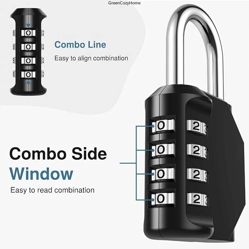 A 4-Digit Combination Lock Designed for Securing Outdoor Items Such As Gym Lockers,Toolboxes,Gates, Fences, Storage Units
