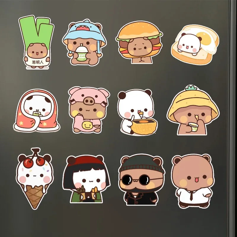 Bubu and Dudu Fridge Magnets Kawaii Panda Yier Refrigerator Magnets Sticker Home Decor Sticker Creative Anime Home Accessories