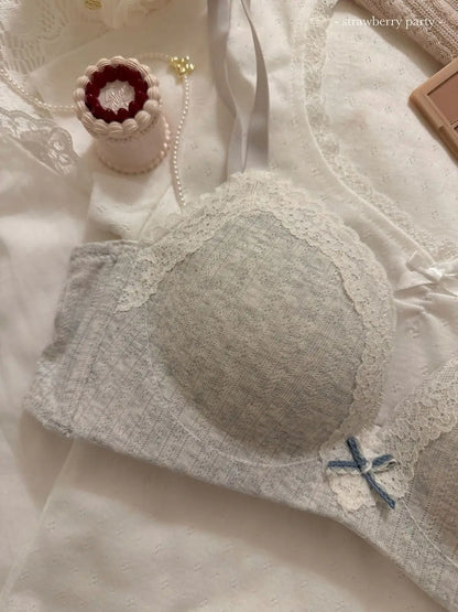 Women's Floral Lace Wireless Bra Set