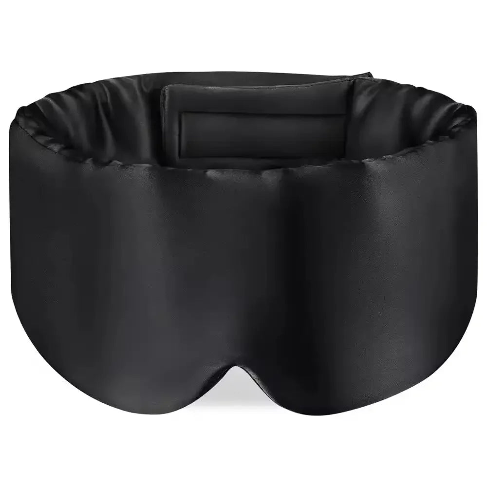 Silk Sleep Mask Soft Pressureless Sleeping Mask 100% Mulberry Silk for Eye Skin Anti Wrinkles Adjustable Wide Velcro Ear Cover
