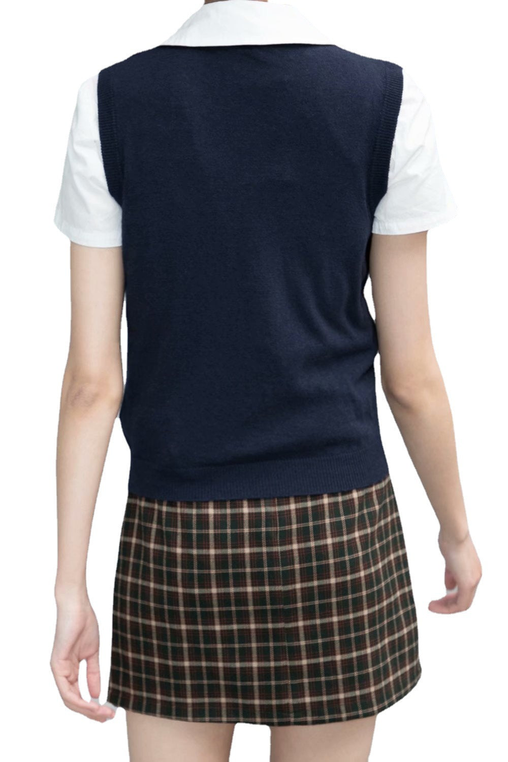 Retro Preppy Style Versatile Diamond-Check BM Knitted Vest - TRYSHOPPY