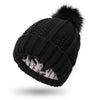 Winter Knitted Hats Fashion Stretchy Lined Skull Hats For Women Faux Fur Pom Pom Hat Keep Warming Beanie Hat - TRYSHOPPY