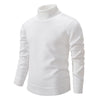 Men's Turtleneck Pullover Sweater Fashion Solid Color Fleece Lined Knitted Long-sleeved Top Clothing - TRYSHOPPY
