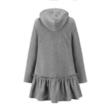 Autumn-style Hoodie With Wooden Earflaps Slanted Hem And A Hat - TRYSHOPPY