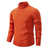 Men's Turtleneck Pullover Sweater Fashion Solid Color Fleece Lined Knitted Long-sleeved Top Clothing - TRYSHOPPY