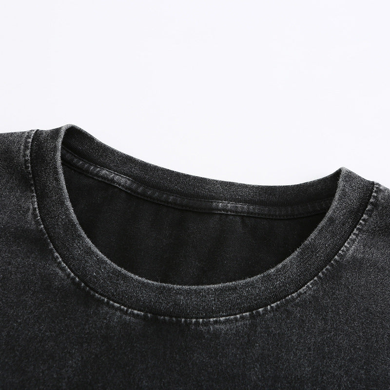 Made Old Short Sleeve Men's Cotton Off Shoulder Tide Crewneck T-shirt