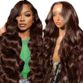 Wig Human Hair Lace Front Wig 13x4 High-Definition Brown Lace Front Wig Human Hair With Aligned Cuticles Vietnam Wig