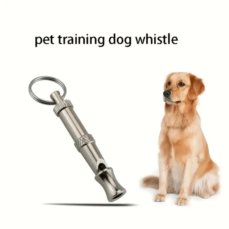 Adjustable Pitch Dog Whistle – Stainless Steel, Keychain, Stop Barking & Recall Training